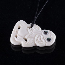 NZ Bone Tiki (Paua Eyes)-jewellery-Ula